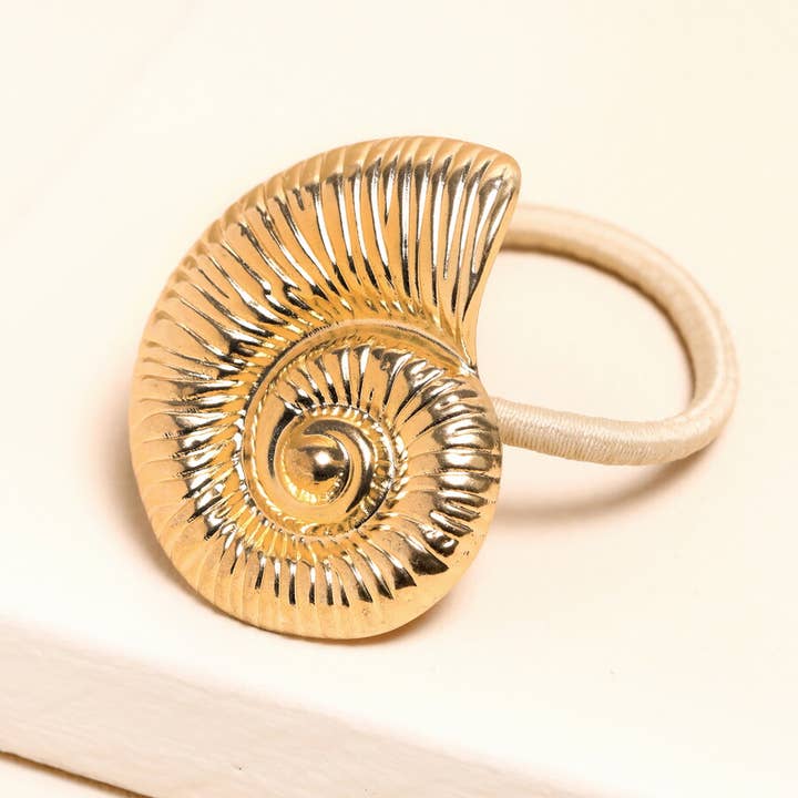 Gold Shell Hair Tie for wholesale by Lisa Angel