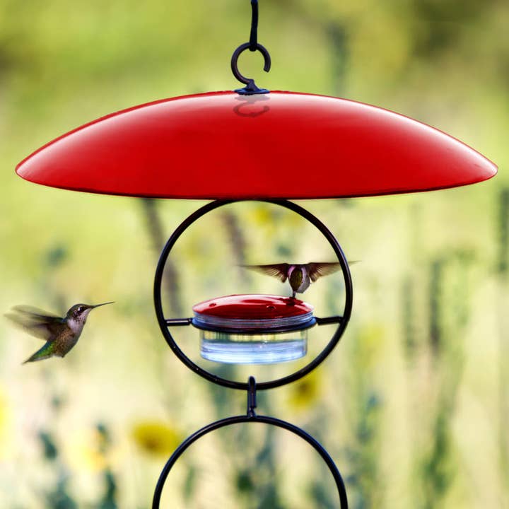 Mosaic Birds Glass Baffle Dome Ruby Red for wholesale by Couronne Co.