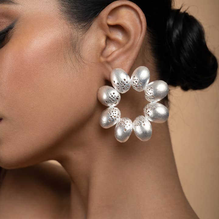 Big Round Stud Earrings Boutique Handmade Statement jewelry for wholesale by DIORA