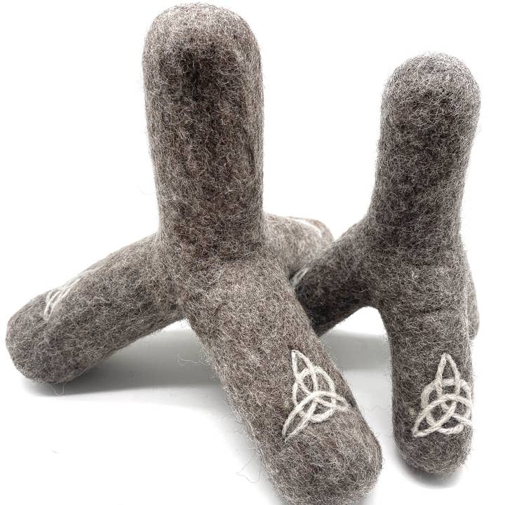 Triquetra Stick - Handmade All-Natural Wool Dog Toy for wholesale by Wooliie