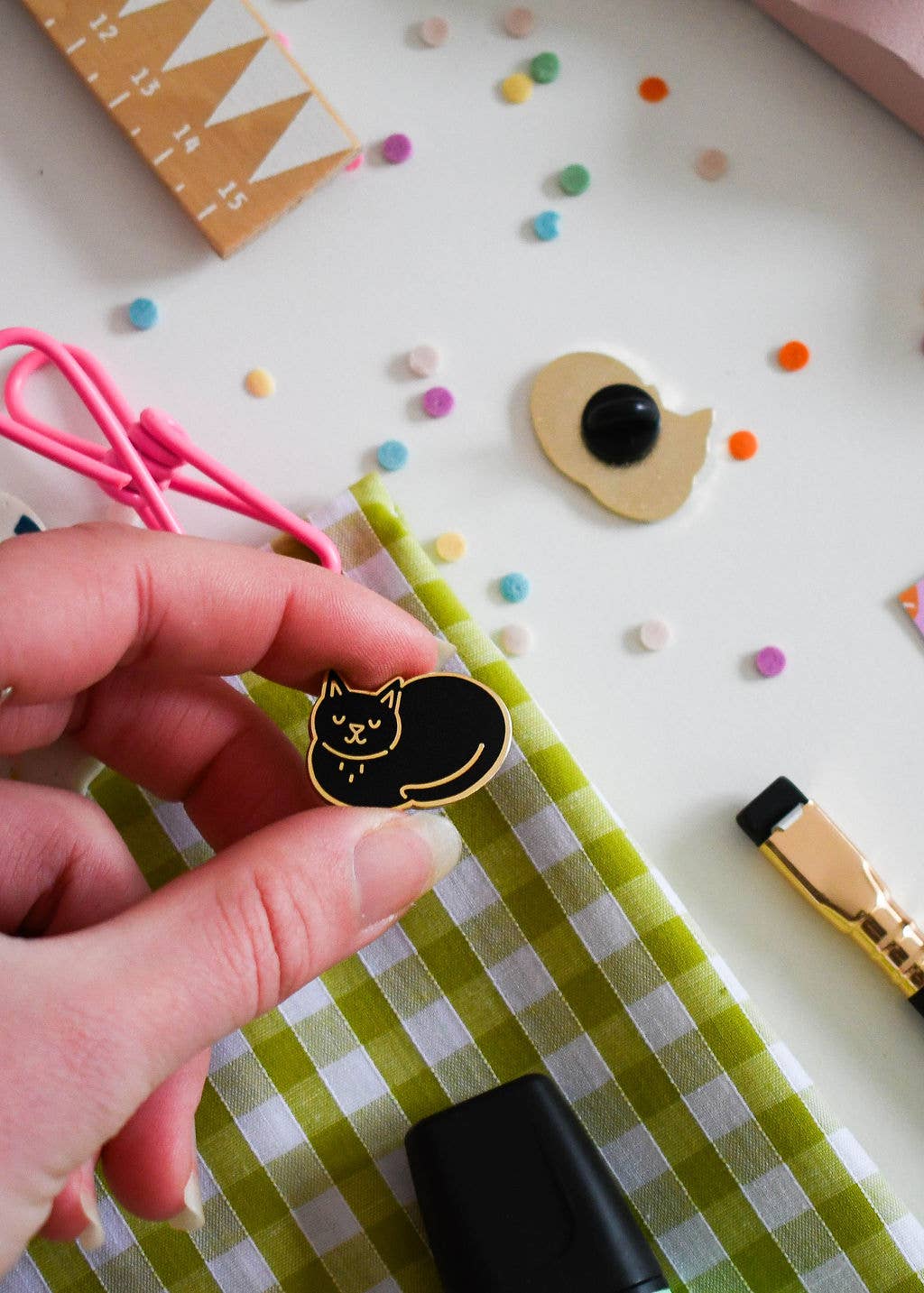 Nat Ellis Illustration - Wholesale Lapel Pin/Button - Live, Lounge, Loaf Cat - Luxury Enamel Pin4