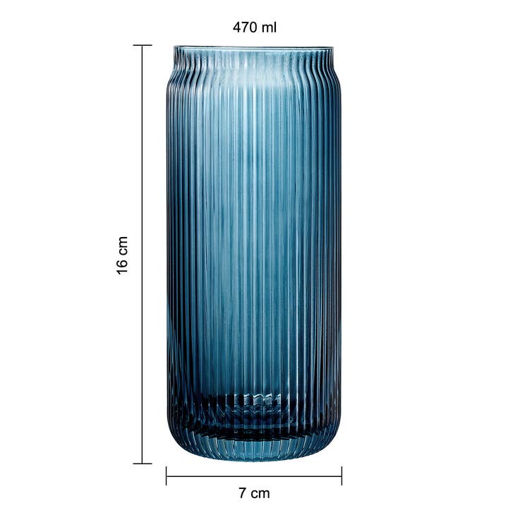 The Wine Savant / Khen Glassware - Vente Verre/tasse - Set de 6 verres à boire avec pailles en verre - 473 ml aux teintes douces4