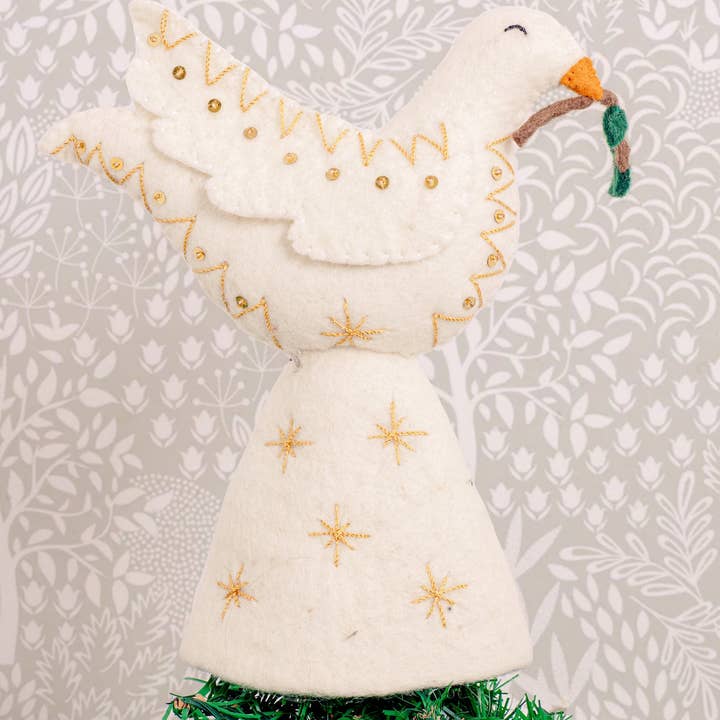 Global Goods Partners - Wholesale Tree Topper - Felt Dove Tree Topper2