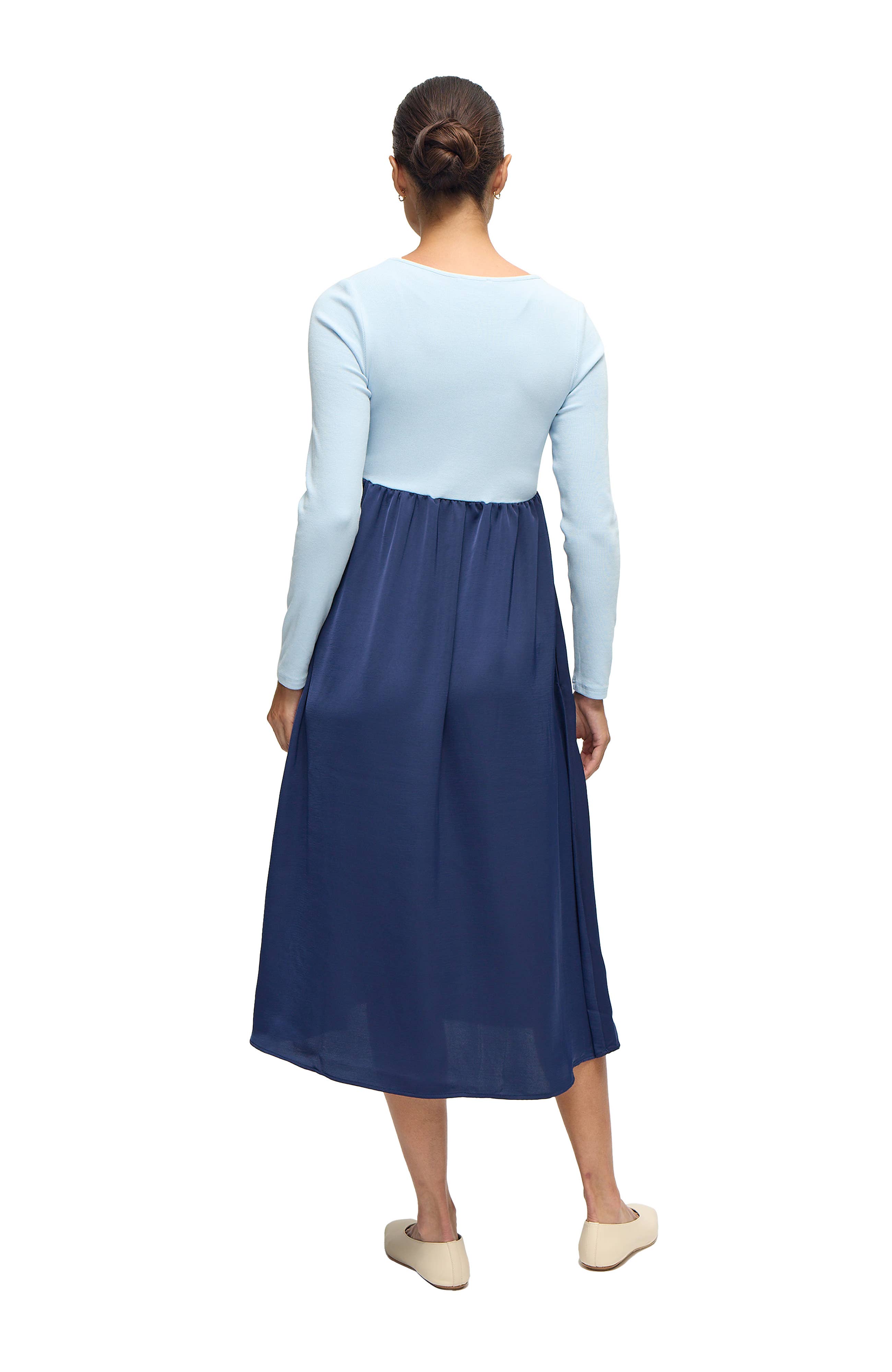 Ingrid & Isabel - Wholesale Dress - Maternity - The Double Take Mixed Media Midi Dress6