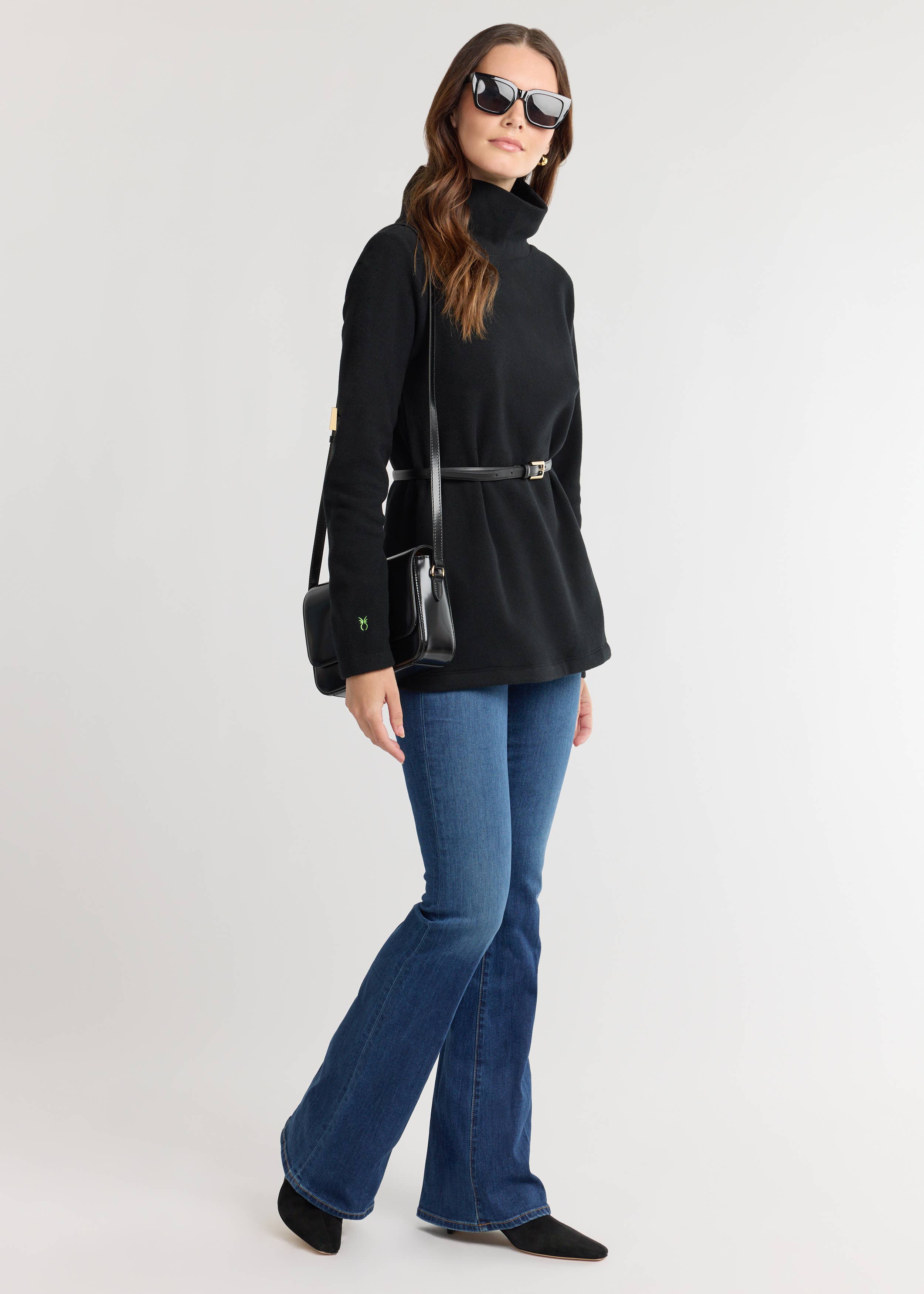 Dudley Stephens - Wholesale Knit Top - Women's - Cobble Hill Turtleneck in Vello Fleece (Black)2