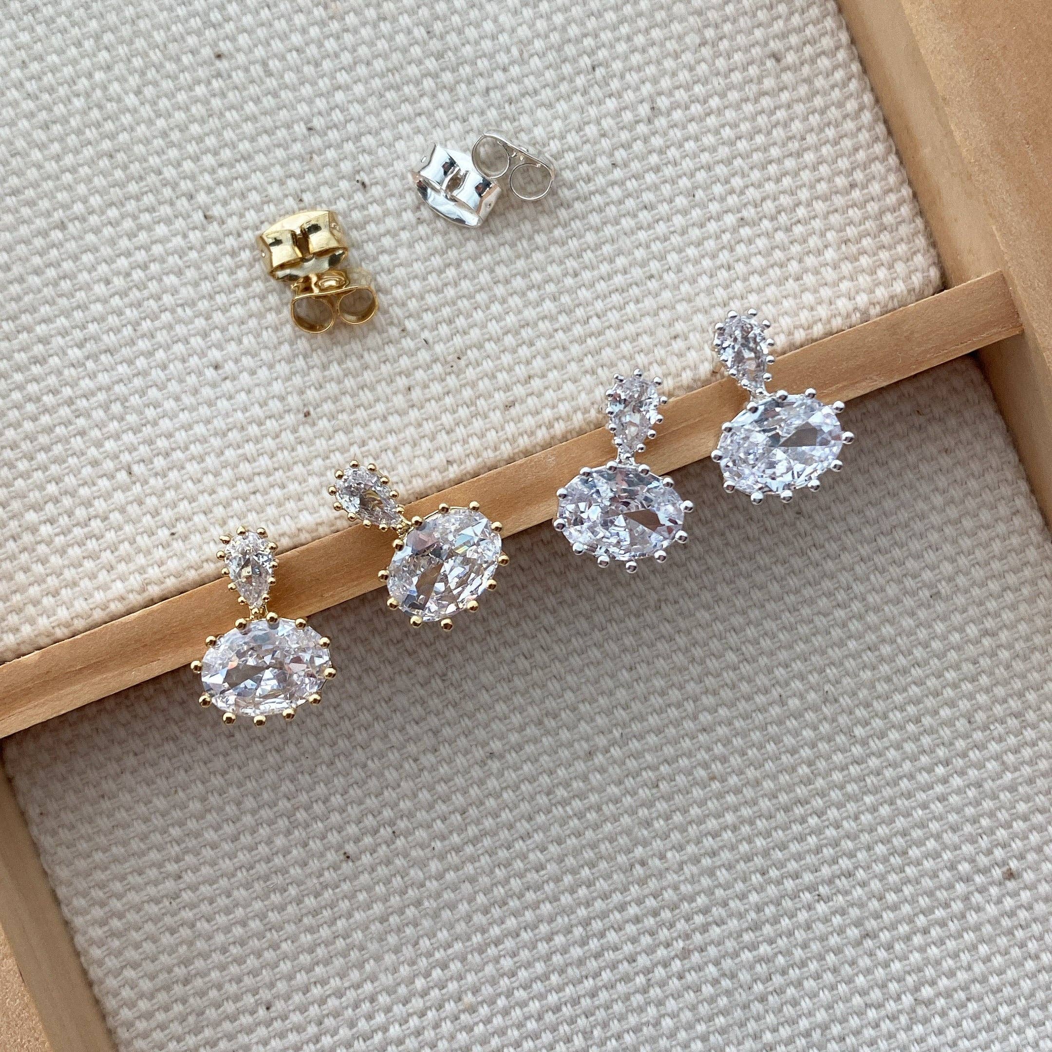 musthavemustget - Wholesale Stud/Post Earrings - Cubic Oval Drop Earrings0