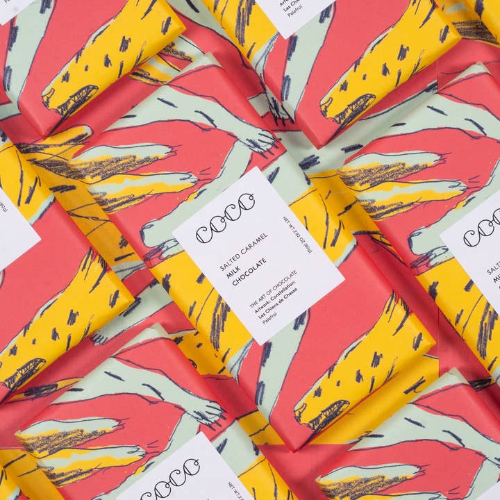 COCO Chocolatier - Wholesale Chocolate Bar - Salted Caramel Milk Chocolate Bar (Pack of 12)