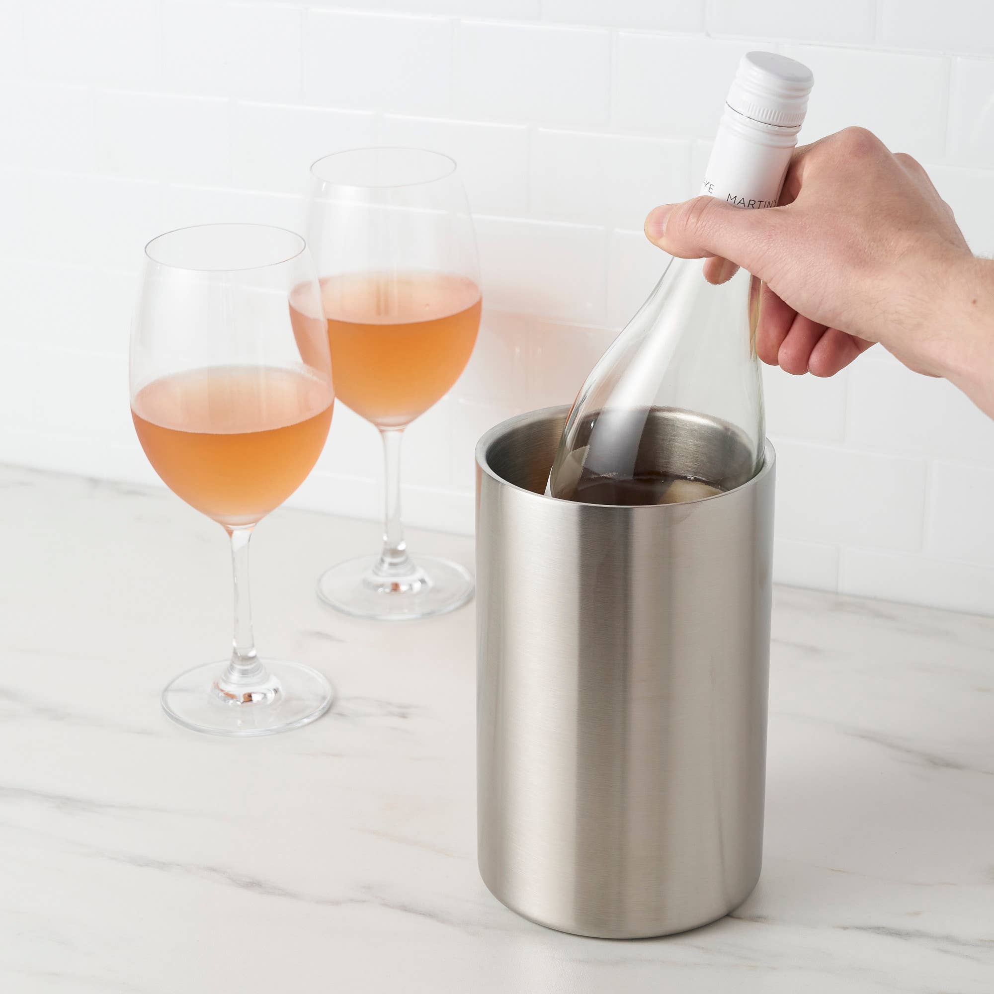 TRUE - Wholesale Wine Bucket - Palisade Double Wall Polished Stainless Steel Wine Chiller3