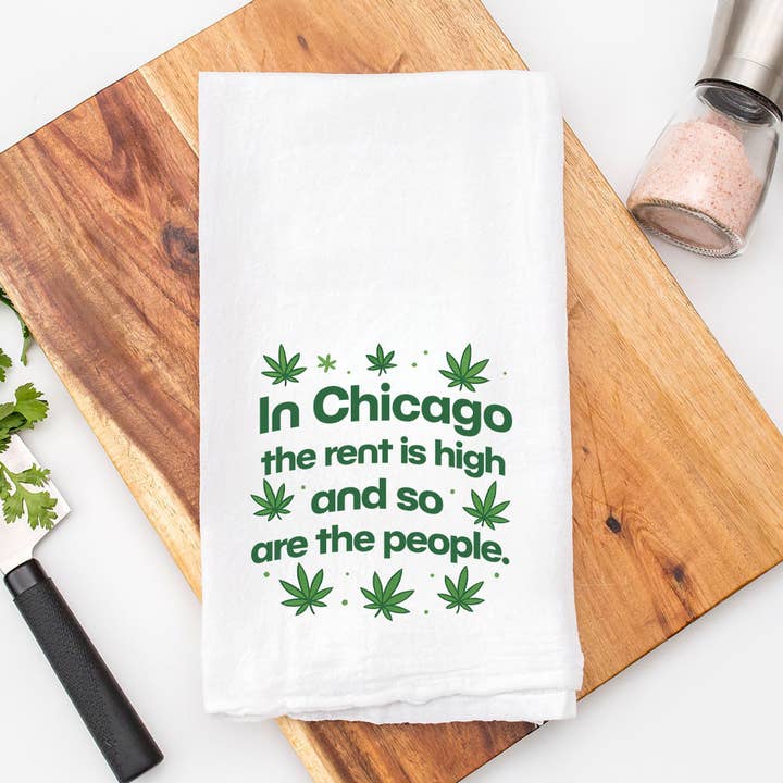 Nella CITTÀ PERSONALIZZATA l'affitto è alto e lo sono anche le persone - Strofinaccio per la vendita all'ingrosso da parte di Calm Down Caren