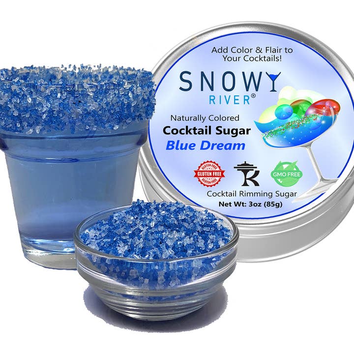 Snowy River Blue Dream Cocktail Rimming Sugar (1x3oz Tin) for wholesale by Ultimate Baker
