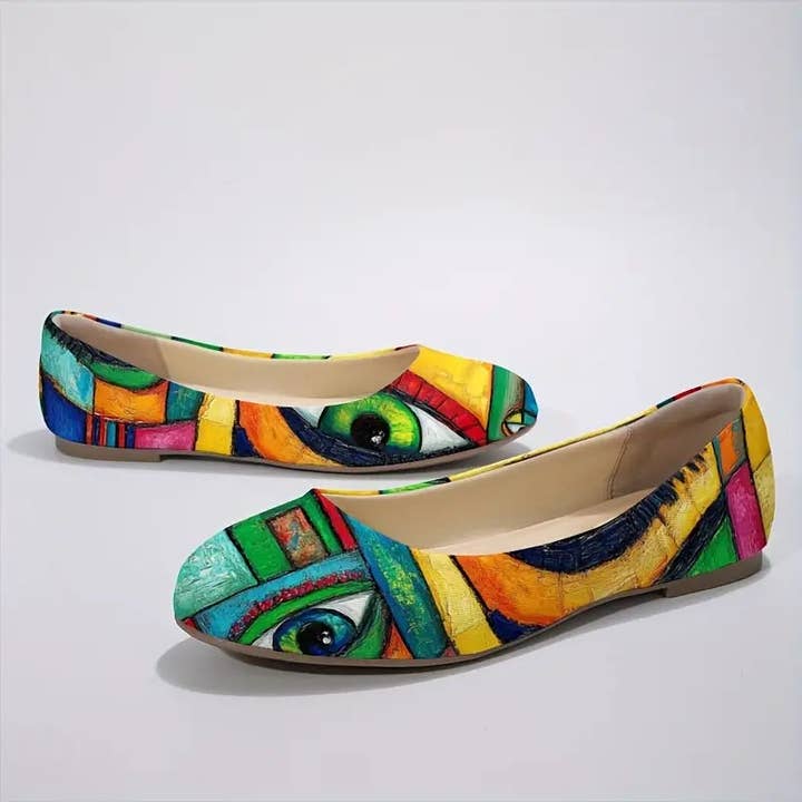 Omine Women's Wide Width Flat Shoes, Comfortable Casual Round Toe Classy Design Ballet Flats. for wholesale by OMINE