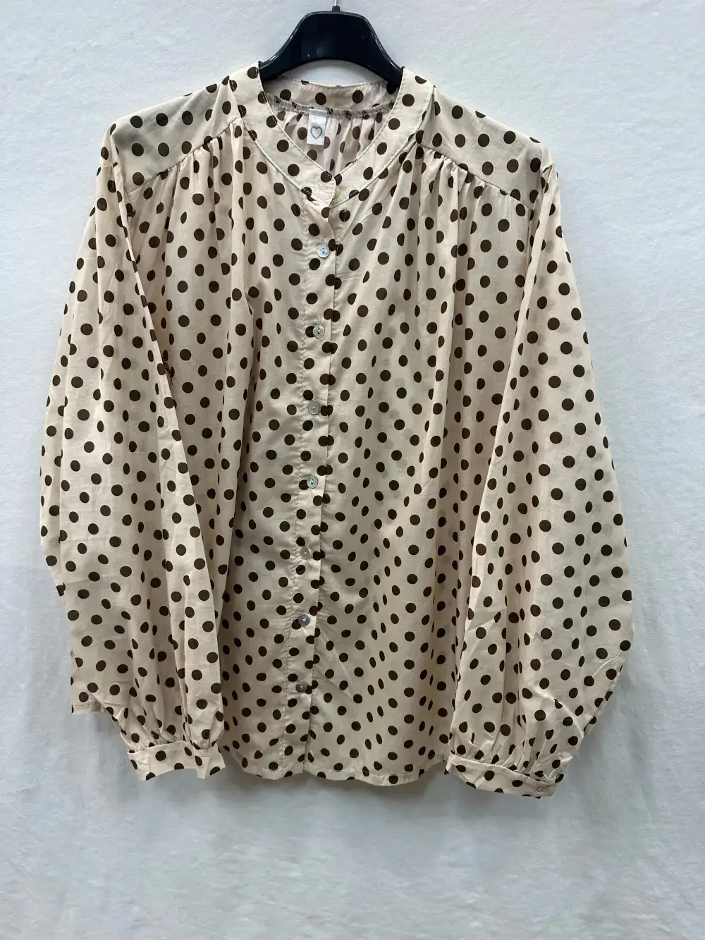 Mimi & Gogo - Wholesale Button Down Shirt - Women's - Printed Cotton Polka Dot Shirt11