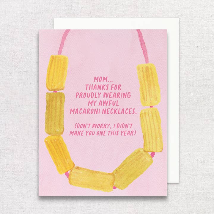 Macaroni Necklace Greeting Card | Funny Mother's Day Card for wholesale by Gert & Co