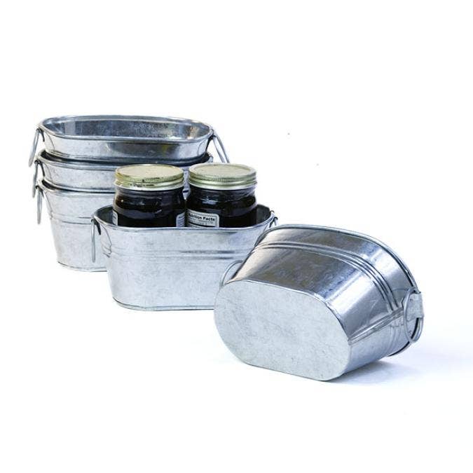 Buhi Imports - Wholesale Gift Box - 6 inch galvanized Oval Tub1