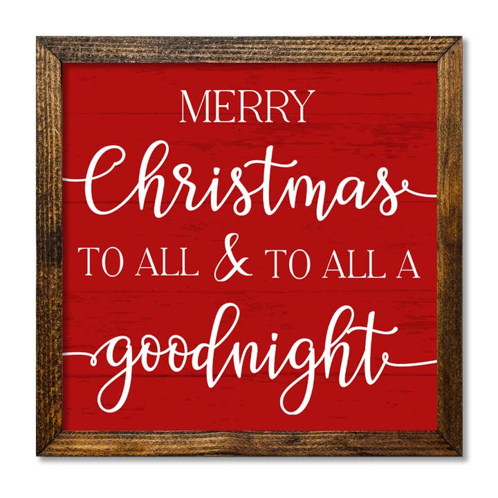 TIMBERLAND FRAME MERRY CHRISTMAS TOALL&TOALL A GOODNIGHT RED for wholesale by Jarmz Designs