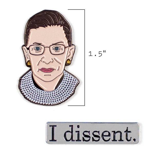 Unemployed Philosophers Guild - Wholesale Lapel Pin/Button - Ruth Bader Ginsburg & I Dissent Pins3