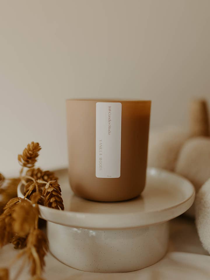 Vanilla Woods 13oz Candle for wholesale by 168 Candles Studio