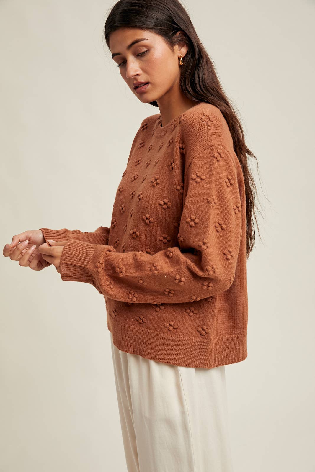 Wishlist Apparel - Wholesale Knit Sweater - Women's - POM POM KNIT SWEATER / WL25-108546