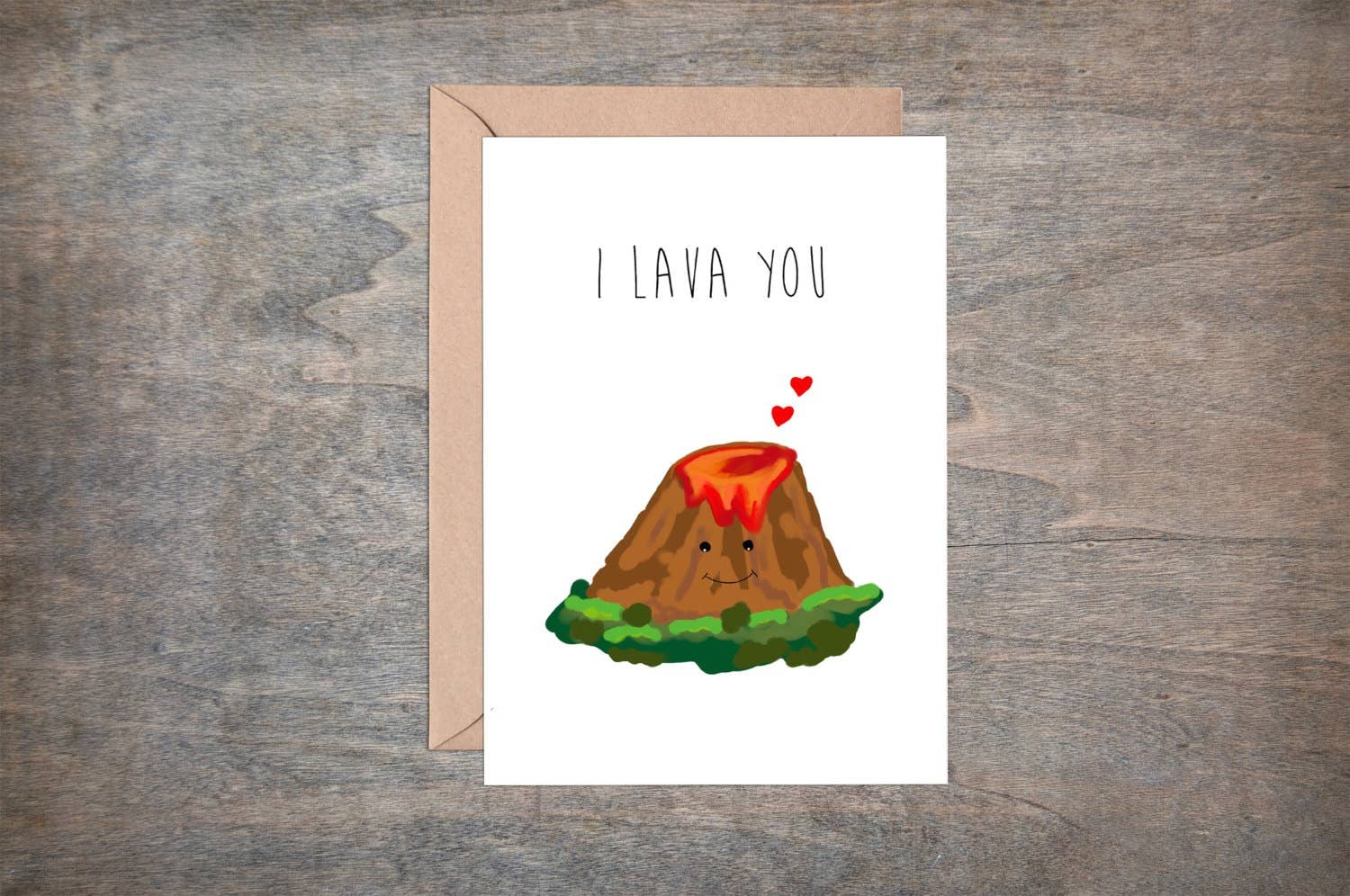 Drop Scone Designs - Wholesale Everyday Greeting Card - I Lava You Card - cute and fun love card / volcano