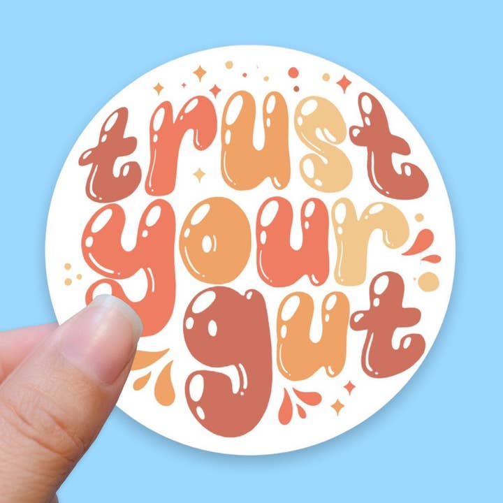Trust Your Gut Vinyl-Aufkleber | Laptop-Aufkleberpaket | Wetterfester Aufkleber für Notizbücher | Stickerbombe | Selfcare-Aufkleber für den Großhandel von WritingLoveShop