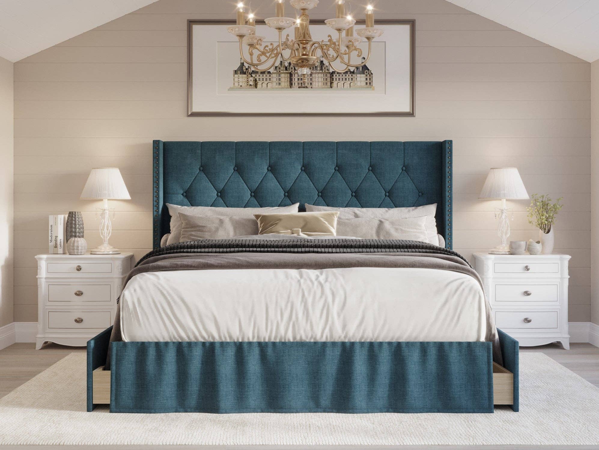 Home Design - Wholesale Bed - Home Design Andrea Upholstered Storage Panel Bed Frame2