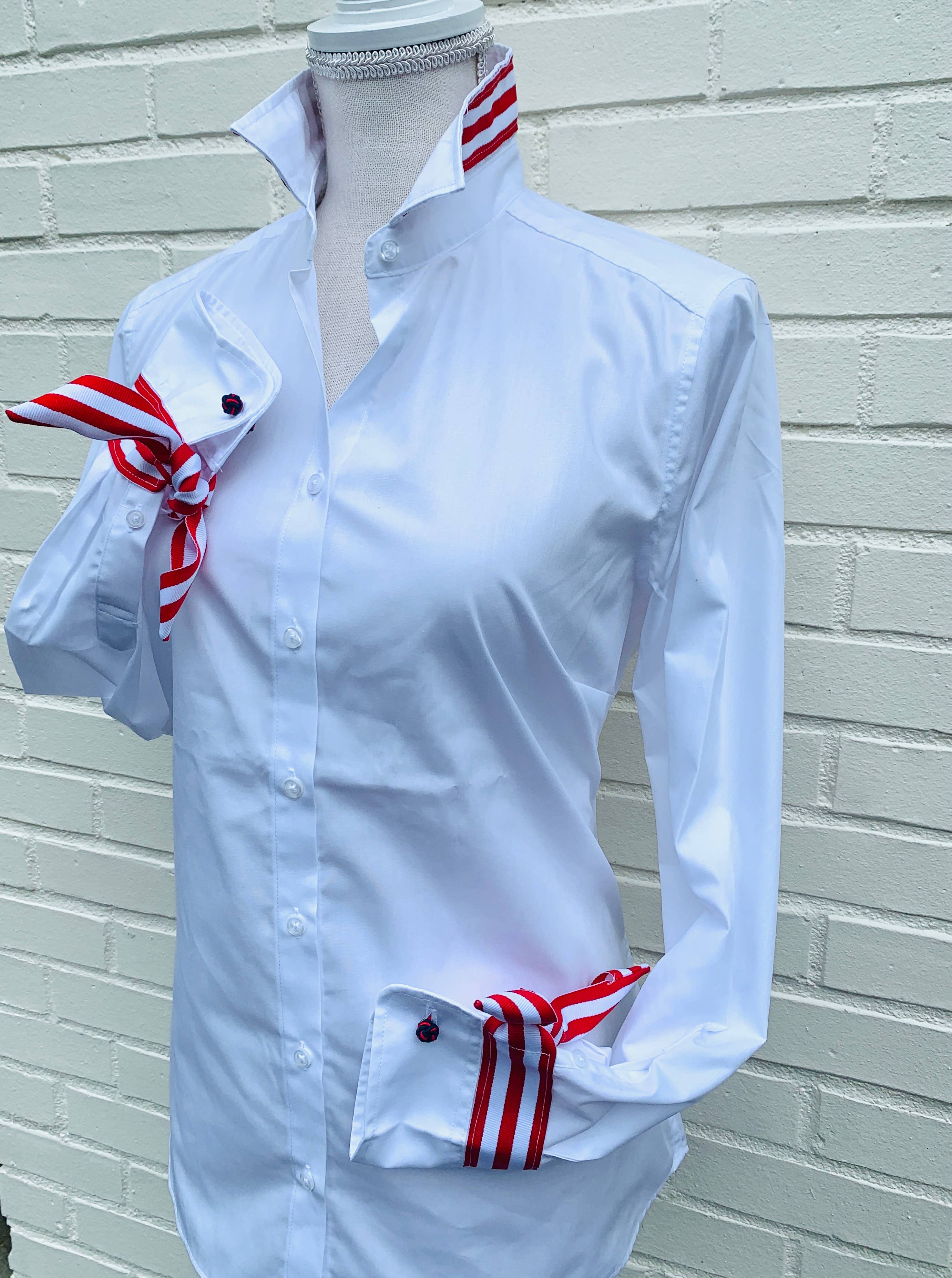 Audrey Ribbon FC - White w Red & White Stripe Ribbon for wholesale on Faire3