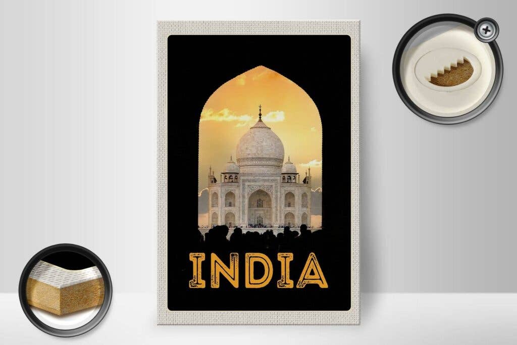 Femer - Wholesale Sign - Wooden travel sign 20x30 cm India white mosque religion Islam sign wooden sign1