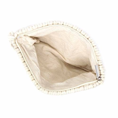 Global Crafts - Wholesale Clutch Bag - Women's - Cream Macrame Clutch with Tassel4