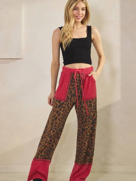 HEIMISH - Wholesale Pants - Women's - EP6878-10 ANIMAL URBAN RIBBED CASUAL PANTS5