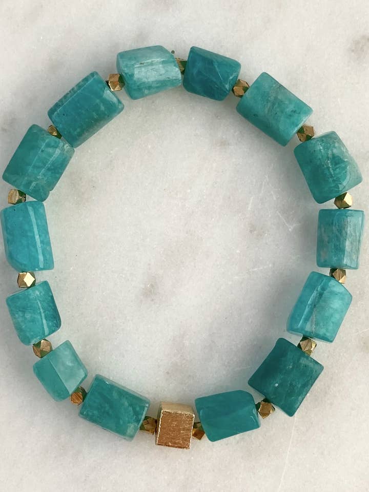 Amazonite Tumble Stretch Bracelet for wholesale by Champagne + Glitter