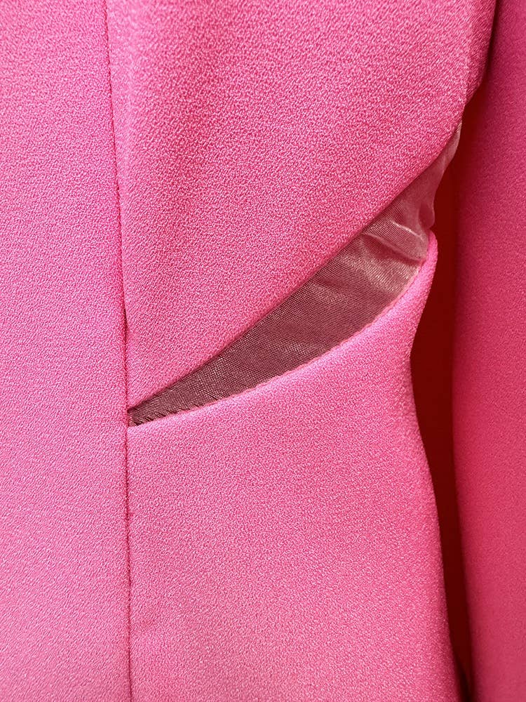 Rosa SET7-7Y Conjunto de terno fino com ponto de malha rosa chique para venda a revendedores na Faire8