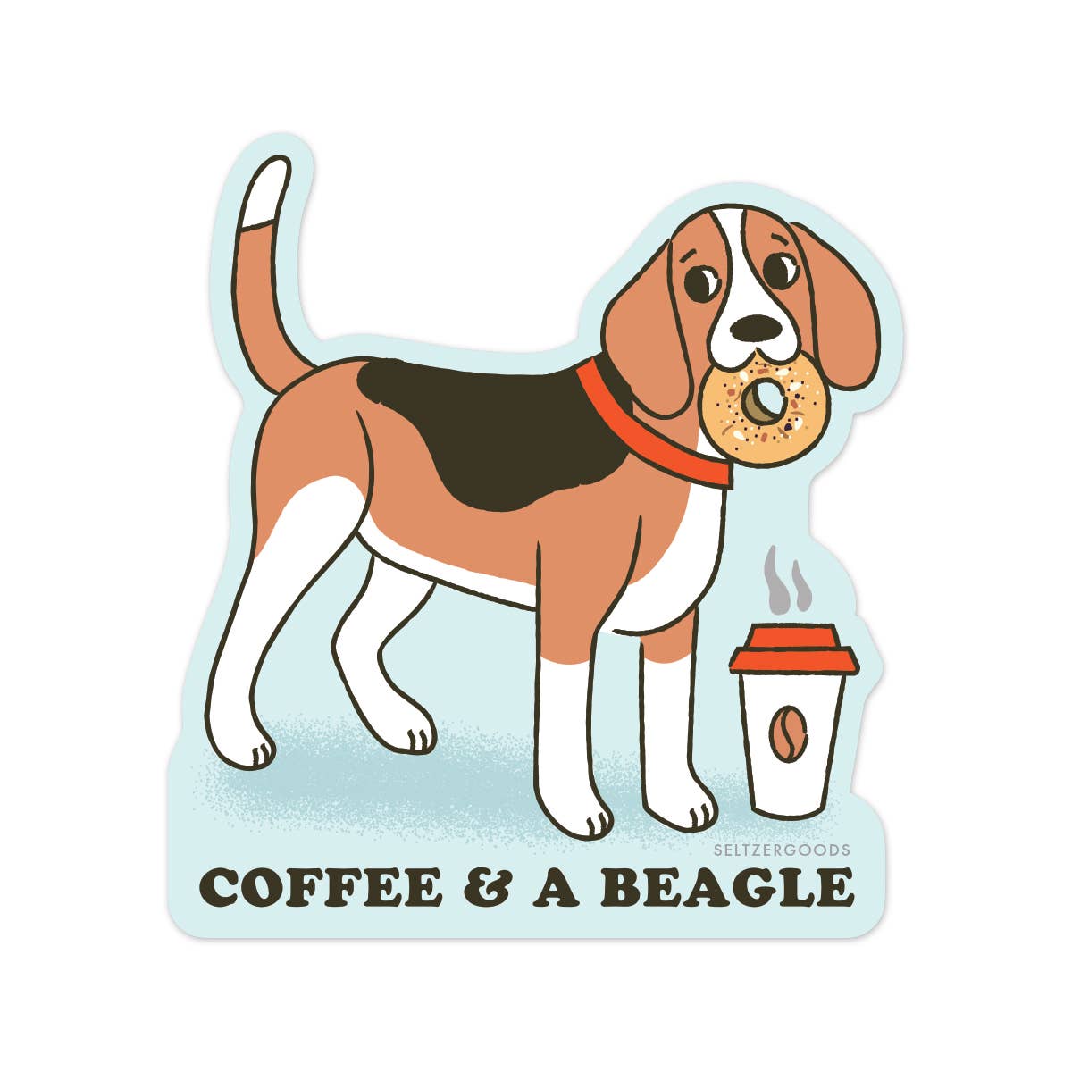Seltzer Goods - Vente Autocollant - Autocollant Coffee Beagle0