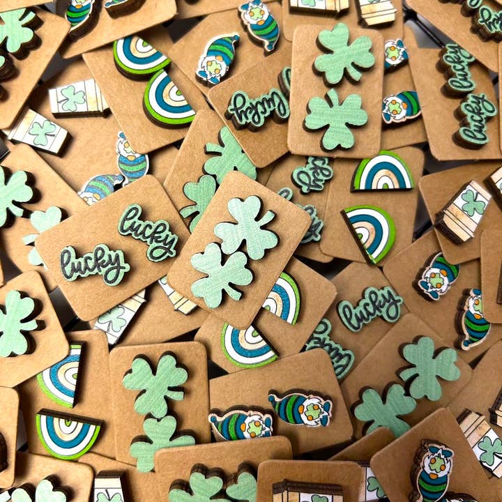 Kate Tuesday Jewelry - Wholesale Stud/Post Earrings - 🍀 St Patricks Day Wood Stud Earrings1