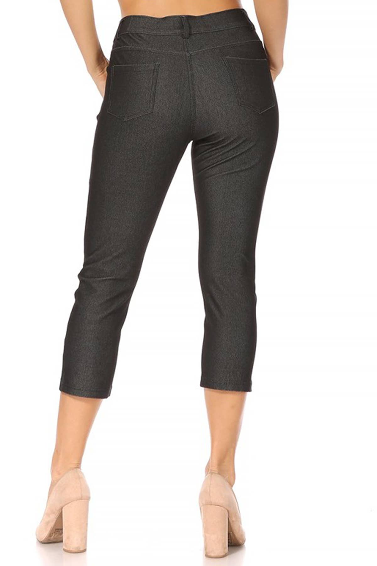 MOA COLLECTION – Engroshandel Bukser - Dame – Dame komfortable slim fit capri jeggings med lommer3