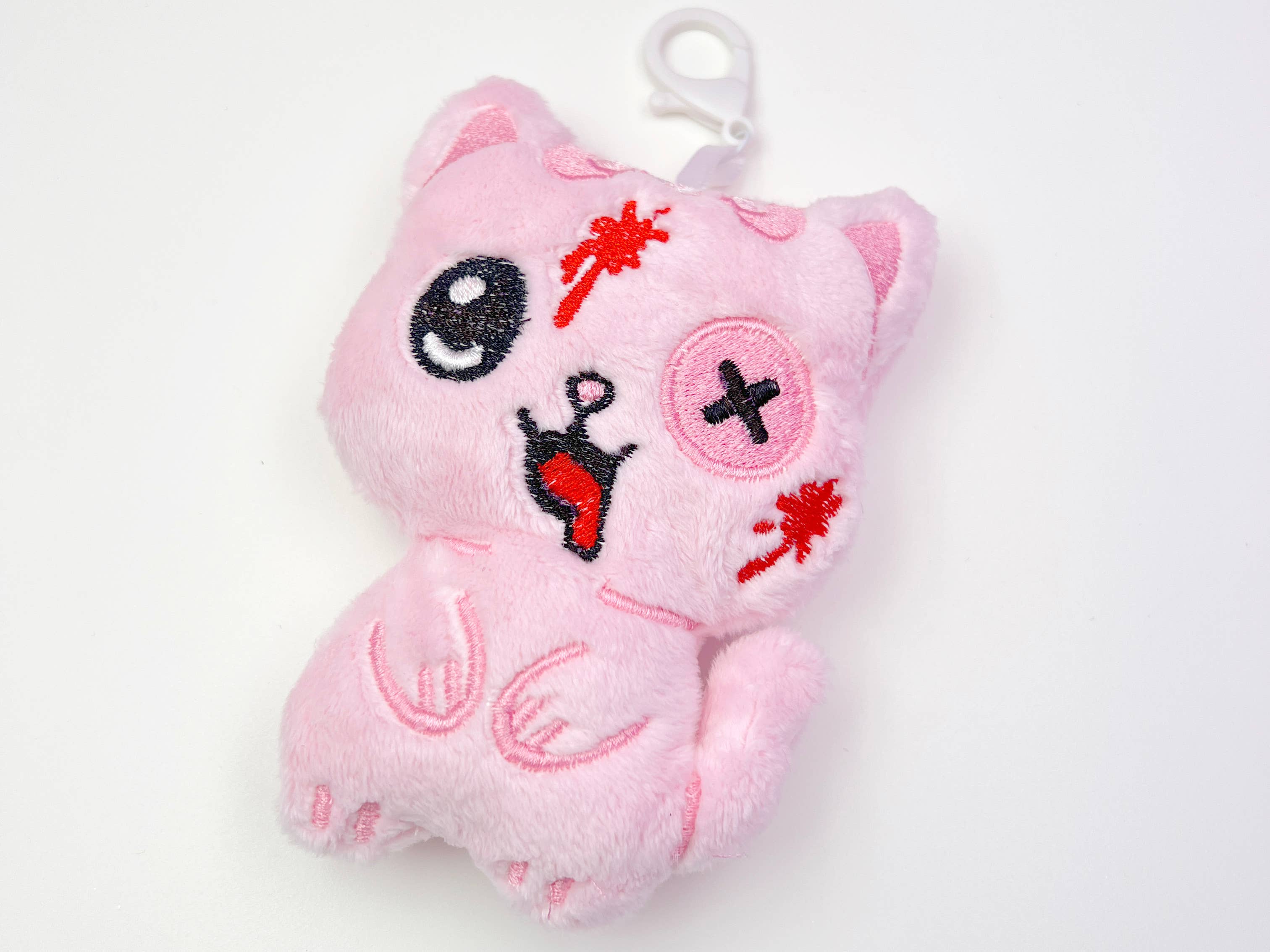 Kawaii Hair Candy – Porta-chaves - Unissexo por atacado – Chaveiro de pelúcia gato gurokawa fofo e assustador1