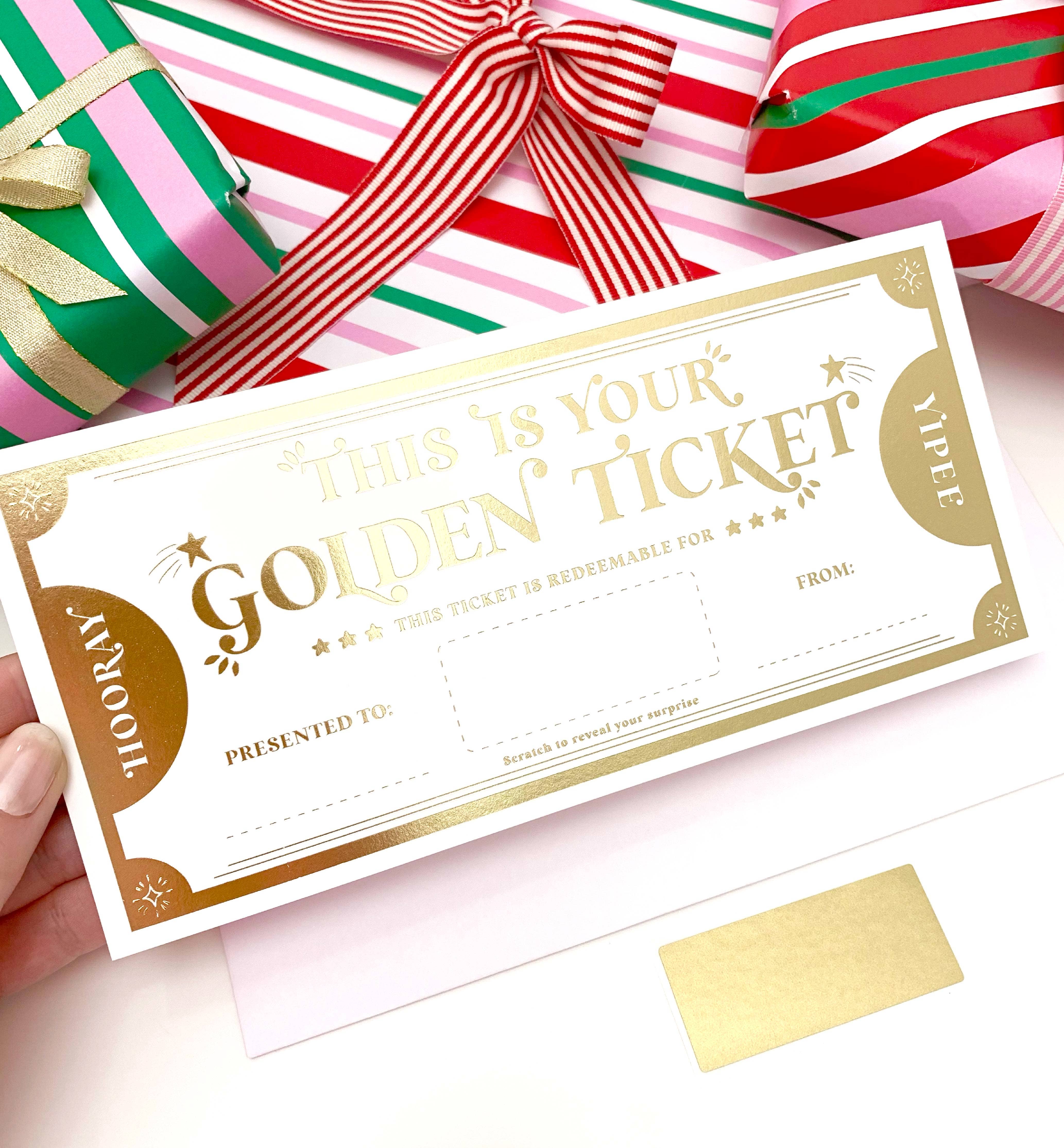 Black Bow Studio - Wholesale Gift Tag - Scratch-off This Is Your Golden Ticket Gift Voucher1