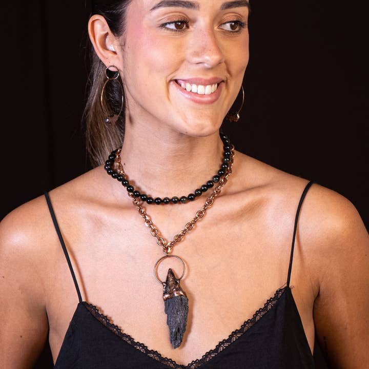 Protection and Grounding Amulet – Golden Obsidian and Black Tourmaline Necklace Set for wholesale by PHOEBE´S