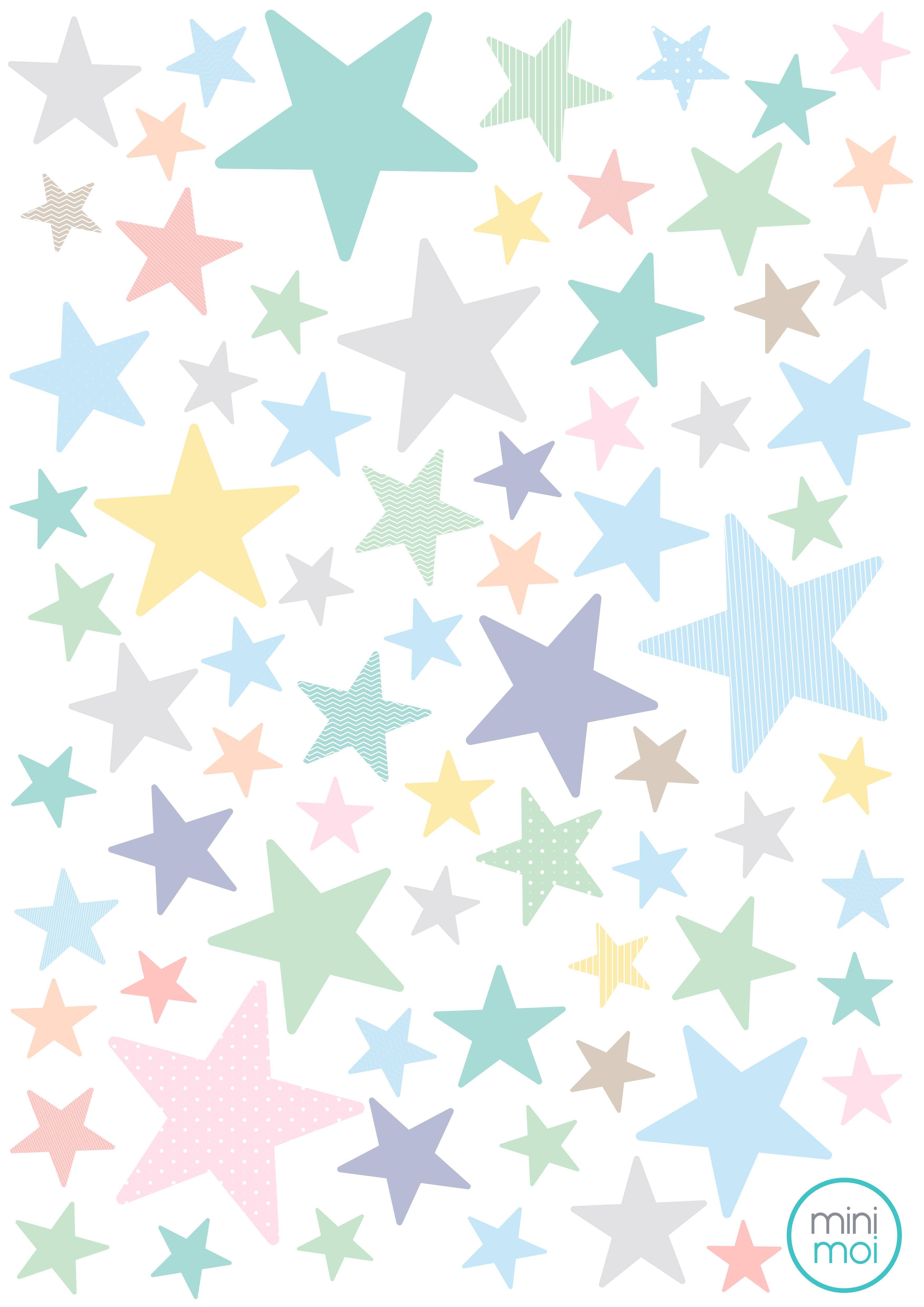 minimoi - Wholesale Wall Decor - Kids & Baby - Stickers Stars Pastel Colors0