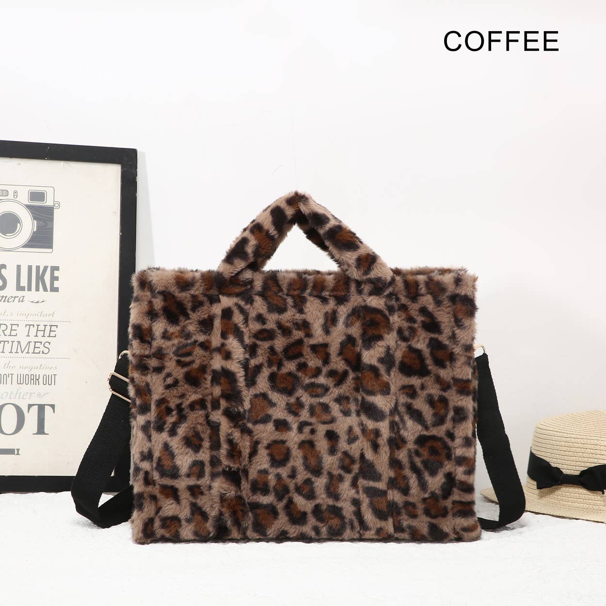House of Milano - Wholesale Tote Bag - Women's - 25423 Faux Fur Leopard Print Tote Bag0
