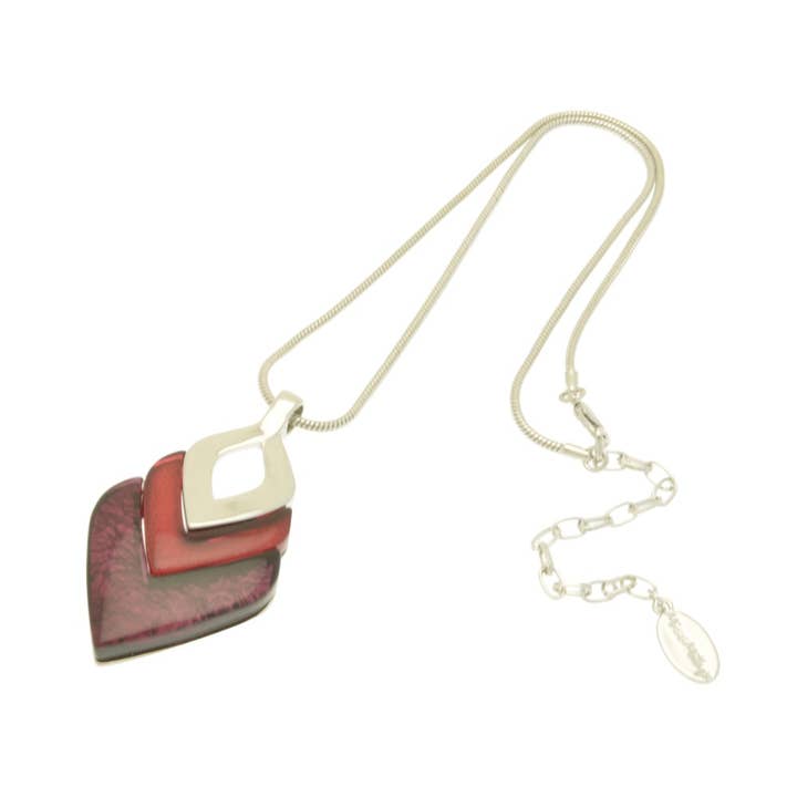 Donkerrode en paarse diamanten harsketting voor wholesale door Miss Milly Limited