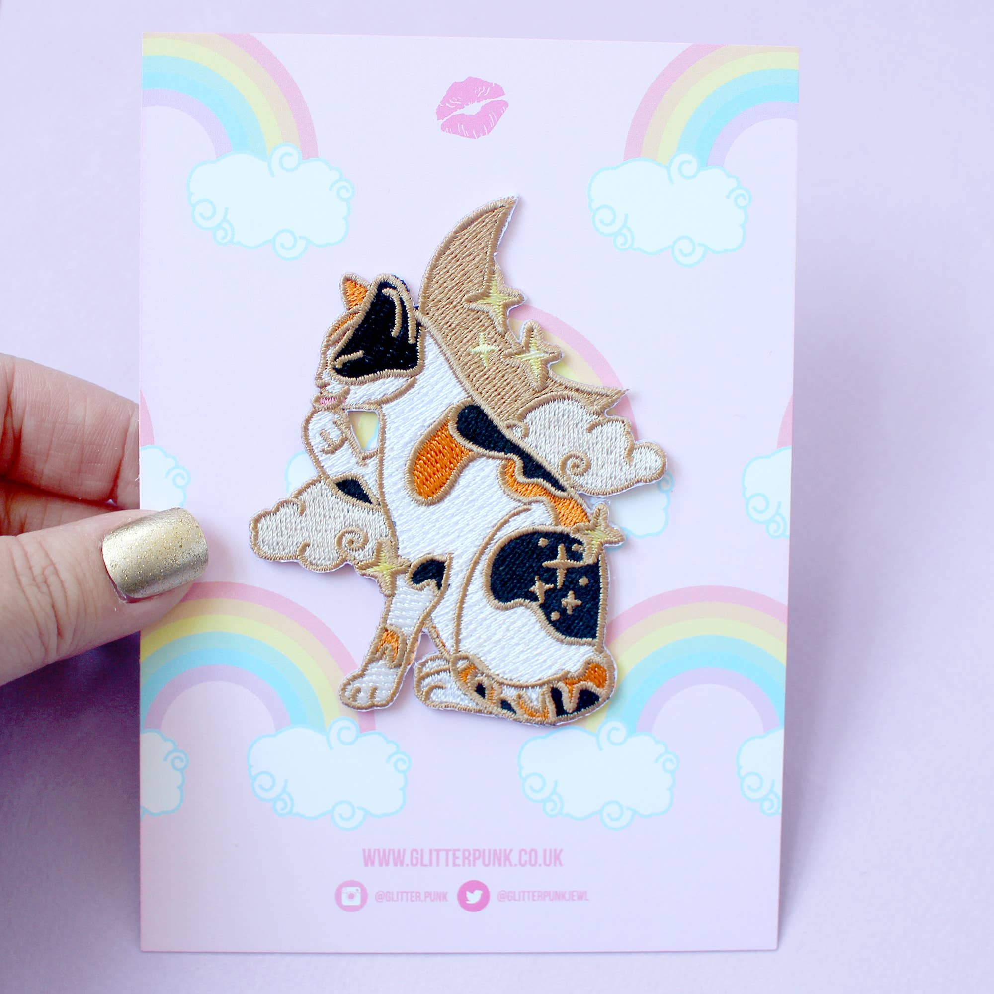 Glitter Punk – wholesale Patch – Calico Cat Embroidered Iron-on Patch3