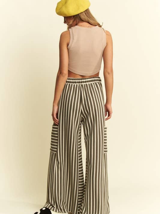 JADE BY JANE - Wholesale Pants - Women's - STRIPE WIDE LEG PANTS