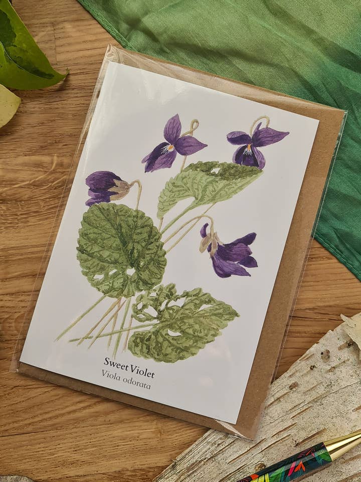 Violet - Greetings Card for wholesale by At the Cherry Tree