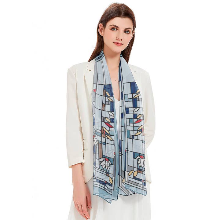 RainCaper - Wholesale Scarf - Women's - Sheer Scarf - Frank Lloyd Wright "Waterlilies"