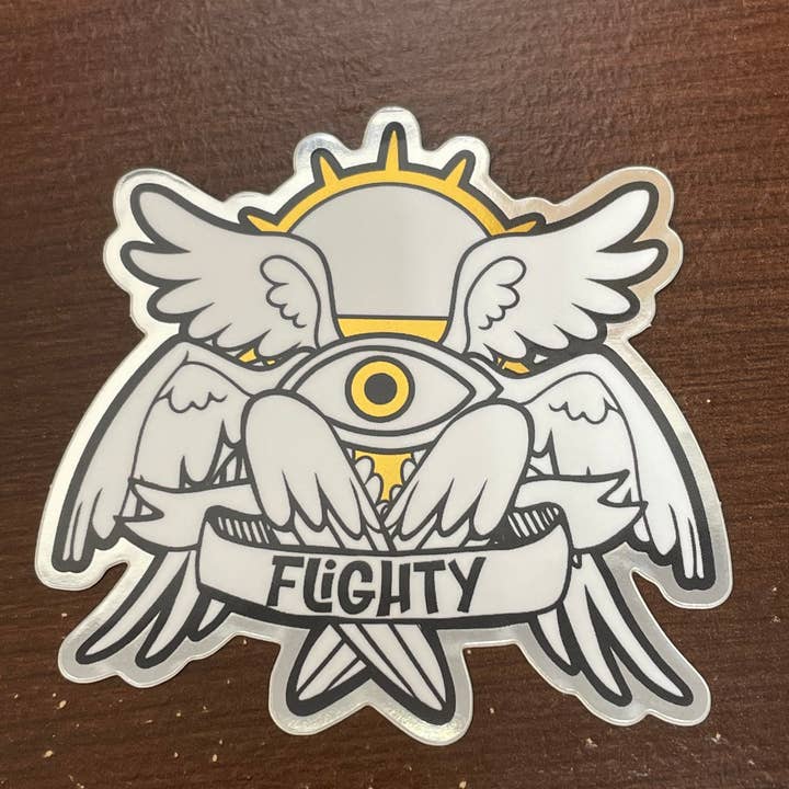 Fox and Brambles - Wholesale Sticker - Seraphim Biblical Angel Sticker. Mirror Gold Vinyl Sticker.