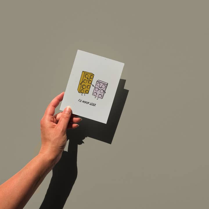 Opeful Press - Wholesale Everyday Greeting Card - I'll Never Let Go - Building Bricks Letterpressed Greeting Card9