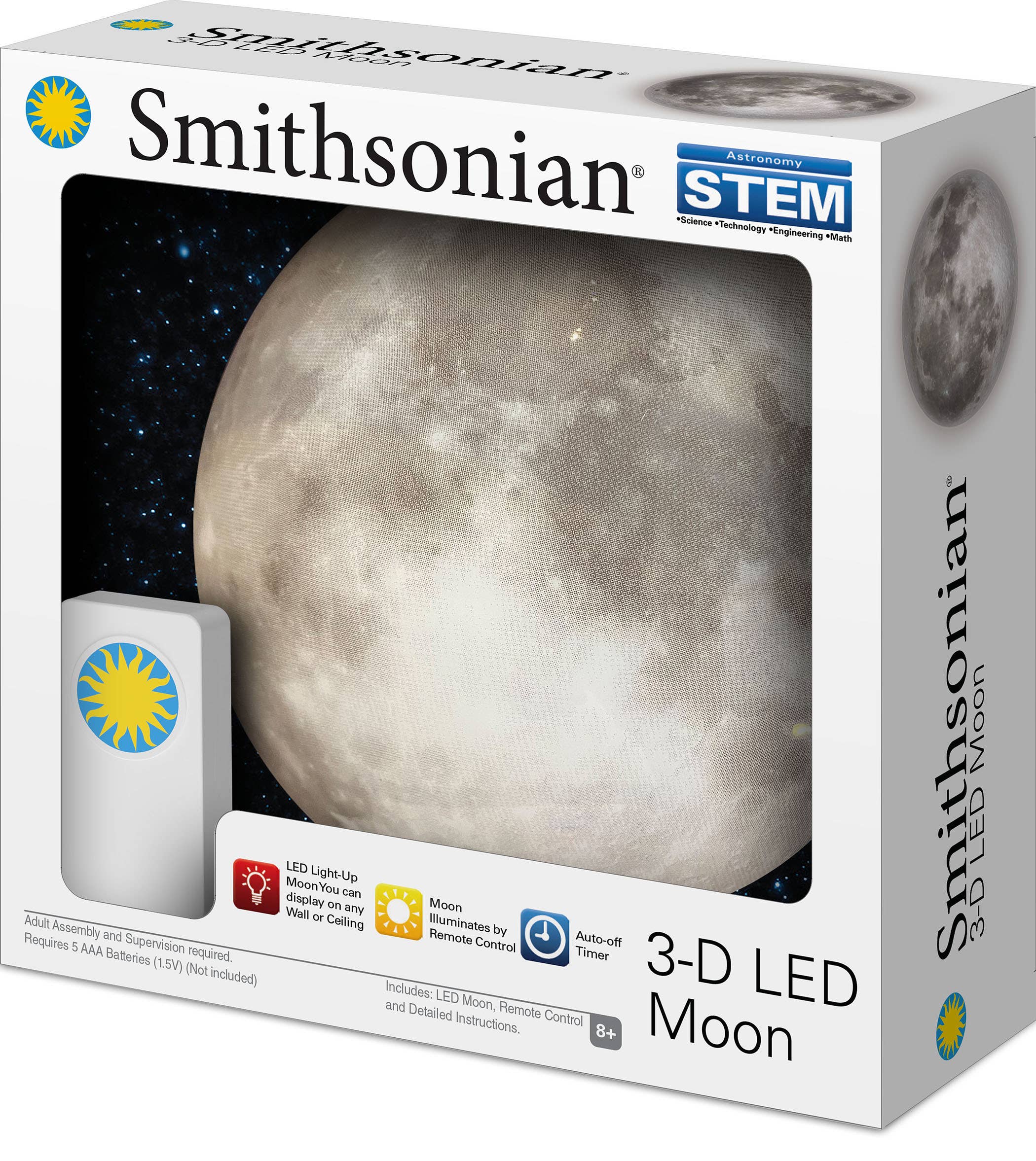 Toysmith - Wholesale Toy Set - Kids - Smithsonian 3D LED 7" Moon2