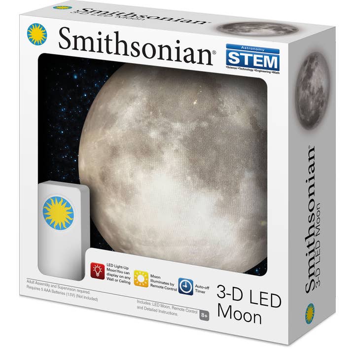 Toysmith - Wholesale Toy Set - Kids - Smithsonian 3D LED 7" Moon2
