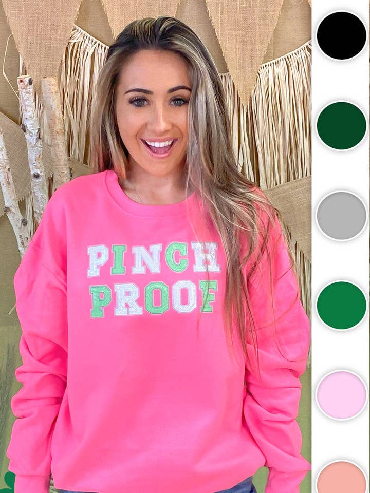 Pinch Proof St Patricks Day Sequin Graphic Sweatshirt for wholesale by Sugar Stitch