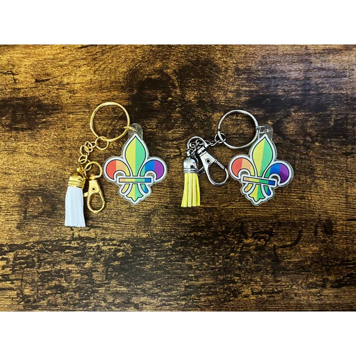 Wildcard Graphic Design - Wholesale Keychain - Unisex - Acrylic LGBTQ+ Pride Fleur-de-Lis Keychain St. Louis
